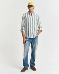 Gant Langarmhemd REG COTTON LINEN BOLD STRIPE SHIRT Grün/Türkis/Weiß/Hellgrün