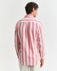 Gant Langarmhemd REG COTTON LINEN BOLD STRIPE SHIRT Dunkelrot/Rot/Rosa