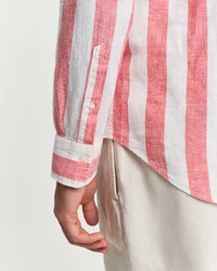 Gant Langarmhemd REG COTTON LINEN BOLD STRIPE SHIRT Dunkelrot/Rot/Rosa