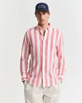 Gant Langarmhemd REG COTTON LINEN BOLD STRIPE SHIRT Dunkelrot/Rot/Rosa
