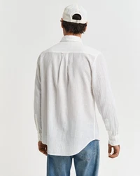 Gant Langarmhemd REG COTTON LINEN SHIRT Weiß/Creme/Hellblau