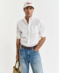 Gant Langarmhemd REG COTTON LINEN SHIRT Weiß/Creme/Hellblau