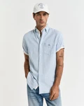 Gant Langarmhemd REG COTTON LINEN SHIRT Hellblau/Blau
