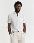Gant Kurzarmhemd REG COTTON LINEN SS SHIRT Weiß/Creme/Braun/Schwarz