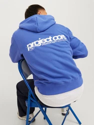 Jack & Jones Kapuzensweatshirt JCOUNION PRINT SWEAT HOOD Blau/Hellblau/Dunkelblau