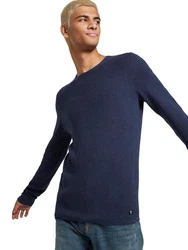 TOM TAILOR Strickpullover Denim Dunkelblau/Blau/Hellblau