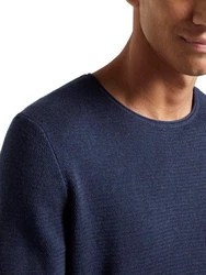 TOM TAILOR Strickpullover Denim Dunkelblau/Blau/Hellblau