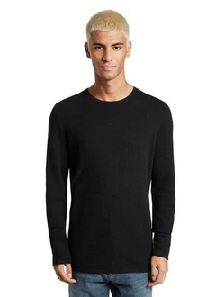 TOM TAILOR Strickpullover Denim Schwarz
