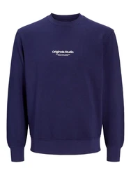 JACK & JONES Sweatshirt 'JORVesterbro' marine/weiß