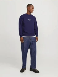 JACK & JONES Sweatshirt 'JORVesterbro' marine/weiß