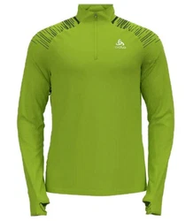 Odlo Poloshirt Rollkragenpullover Mid Layer 1/2 Zip Axalp Neonfarben/Grün