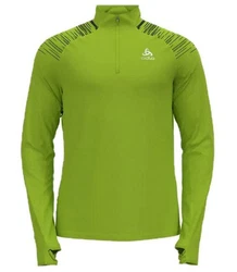 Odlo Poloshirt Rollkragenpullover Mid Layer 1/2 Zip Axalp Neonfarben/Grün