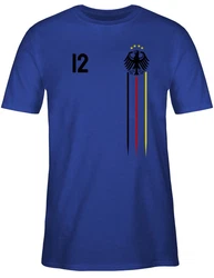 Shirtracer T-Shirt 12 Mann Deutschland Adler Germany Bundesadler Fussball EM Fanartikel Schwarz/Rot/Gold