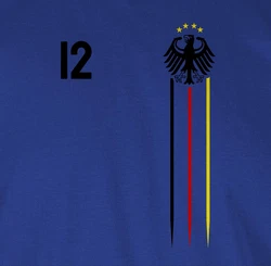 Shirtracer T-Shirt 12 Mann Deutschland Adler Germany Bundesadler Fussball EM Fanartikel Schwarz/Rot/Gold