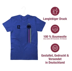Shirtracer T-Shirt 12 Mann Deutschland Adler Germany Bundesadler Fussball EM Fanartikel Schwarz/Rot/Gold