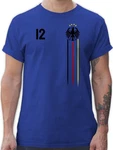 Shirtracer T-Shirt 12 Mann Deutschland Adler Germany Bundesadler Fussball EM Fanartikel Schwarz/Rot/Gold