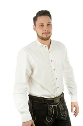 Trachtenhemd Plaioq Herren Langarmhemd mit 2x2 Biesen