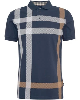 Barbour Poloshirt Piqu-Polo Blaine Dunkelblau/Blau/Grau