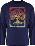 Shirtracer Rundhalsshirt Lebensbaum Om Zeichen Yoga Dunkelblau/Lila/Blau