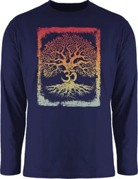 Rundhalsshirt Lebensbaum mit Om Zeichen Leben Wachstum Verbundenheit Meditation Inne Yoga