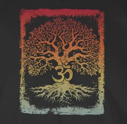 Shirtracer Rundhalsshirt Lebensbaum Om Zeichen Yoga Dunkelgrau/Mischfarben/Schwarz/Lila/Braun/Rosa