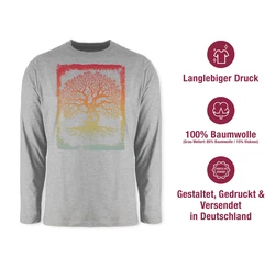Shirtracer Rundhalsshirt Lebensbaum Om Zeichen Yoga 