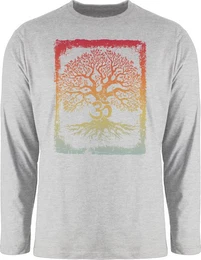 Rundhalsshirt Lebensbaum mit Om Zeichen Leben Wachstum Verbundenheit Meditation Inne Yoga