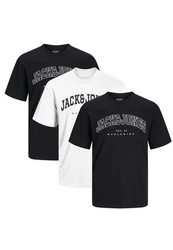 Jack & Jones T-Shirt Caleb Varsity Schwarz/Dunkelblau