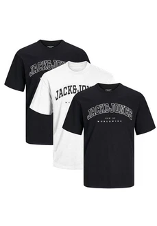 Jack & Jones T-Shirt Caleb Varsity Schwarz/Dunkelblau Jack & Jones T-Shirt Caleb Varsity Schwarz/Dunkelblau