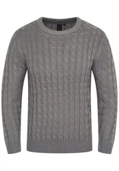 SOULSTAR Strickpullover S2NATAL Herren Crew-Neck Dunkelgrau/Grau/Hellgrau