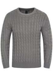 SOULSTAR Strickpullover S2NATAL Herren Crew-Neck Dunkelgrau/Grau/Hellgrau