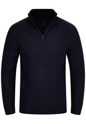 SOULSTAR Strickpullover S2PELOTAS Troyer Dunkelblau/Blau