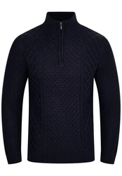 SOULSTAR Strickpullover S2PELOTAS Troyer Dunkelblau/Blau