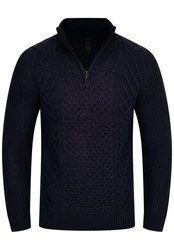 SOULSTAR Strickpullover S2PELOTAS Troyer Dunkelblau/Blau