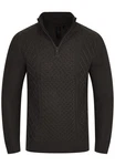 SOULSTAR Strickpullover S2PELOTAS Troyer Schwarz/Dunkelgrün/Dunkelgrau