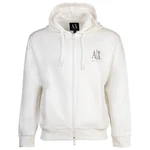 ARMANI EXCHANGE Sweatshirt Herren Sweatjacke mit Kapuze Hoodie Full-Zip Weiß/Creme