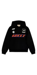 Rundhalspullover Moto Logo Hoodie Schwarz Herren