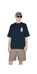 Print-Shirt Logo Print T-Shirt Schwarz Herren S