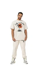 Print-Shirt T-Shirt Beige Herren