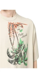 Print-Shirt Palm Print T-Shirt Wei Herren L