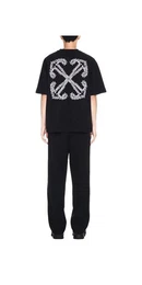 Print-Shirt T-Shirt mit Tattoo Arrow-Stickerei Schwarz Herren