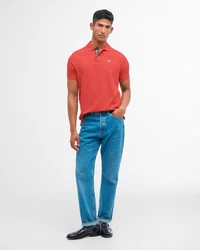 Barbour Poloshirt Polo Tartan Pique Rot/Dunkelrot