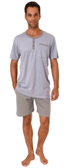 Normann Pyjama Herren Shorty Pyjama Hellgrau/Grau Normann Pyjama Herren Shorty Pyjama Hellgrau/Grau