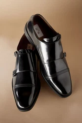 Next Signature Monk-Schuhe mit zwei Schnallen Schwarz/Braun