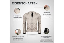 PAULGOS Lederjacke Herren Jacke Biker Look (D3) D3