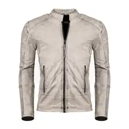 Lederjacke Herren Jacke bergangsjacke Biker Look 100% Echtleder D3
