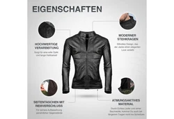 PAULGOS Lederjacke Herren Jacke Biker Look (D3) D3