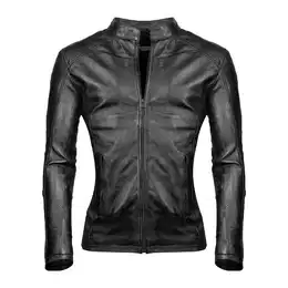 Lederjacke Herren Jacke bergangsjacke Biker Look 100% Echtleder D3