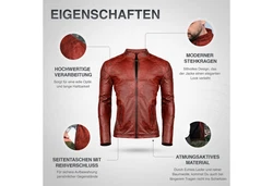 PAULGOS Lederjacke Herren Jacke Biker Look (D3) D3