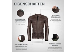 PAULGOS Lederjacke Herren Jacke Biker Look (D3) D3